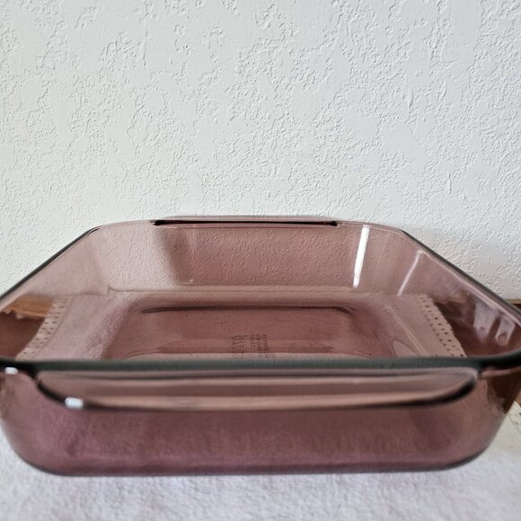 Pyrex Square Cranberry Baking Dish 8" casserole 2qt cake pan 222R oven to table - Picture 6 of 13